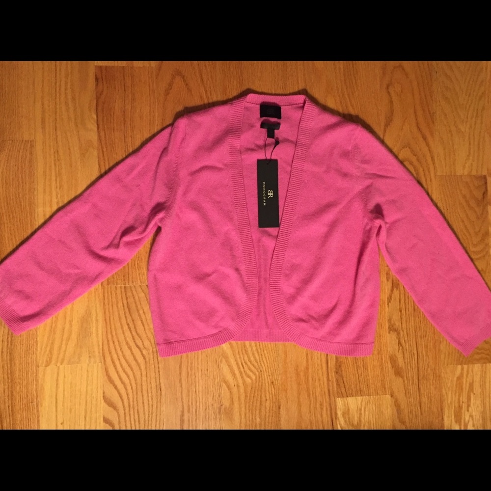 NWT-BR Monogram Collection Cashmere Shrug S